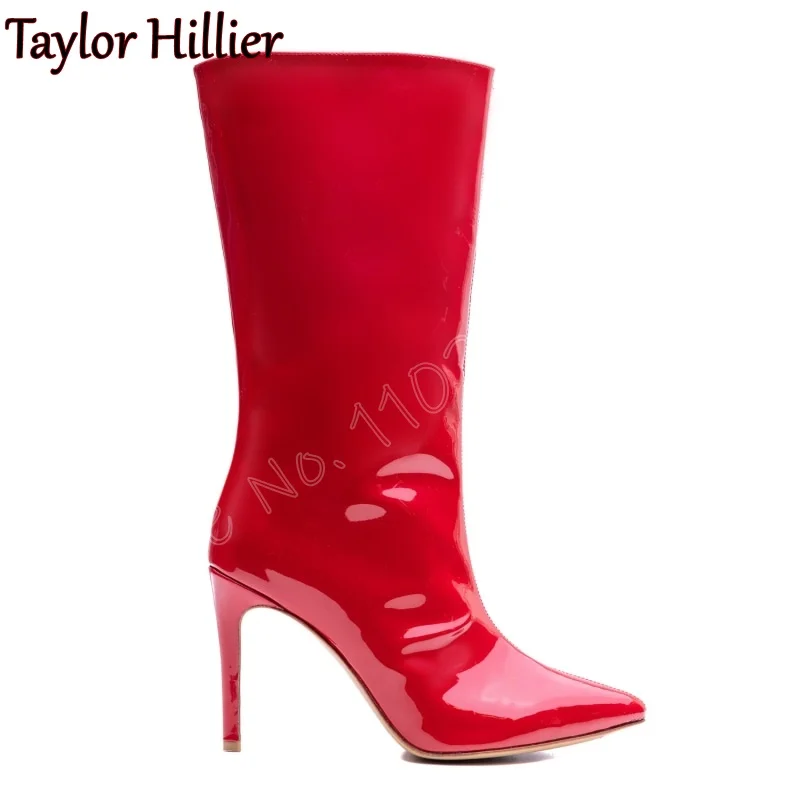 Spring New Red Modern Boots Patent Leather Pointed Stiletto Mid-Calf Boots Women'S Fashion Temperament Dress Slip-On Short Boots
Spring New Red Modern Boots Patent Leather Pointed Stiletto Mid-Calf Boots Women'S Fashion Temperament Dress Slip-On Short Boots