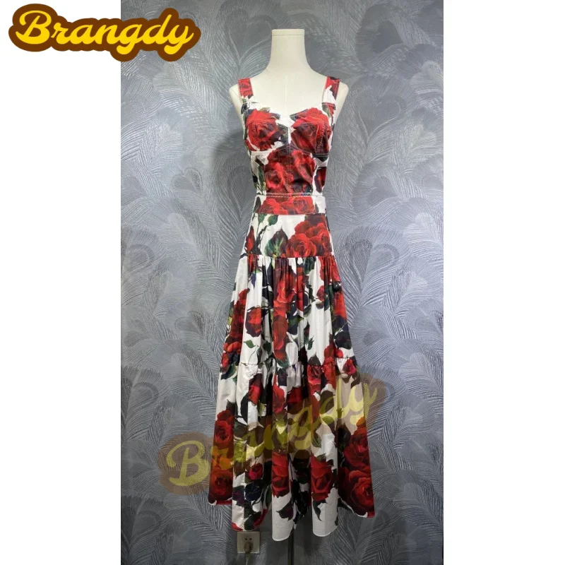 Brangdy luxury 2025 summer new strap cotton printed top with mid-length dress set
Brangdy luxury 2025 summer new strap cotton printed top with mid-length dress set
