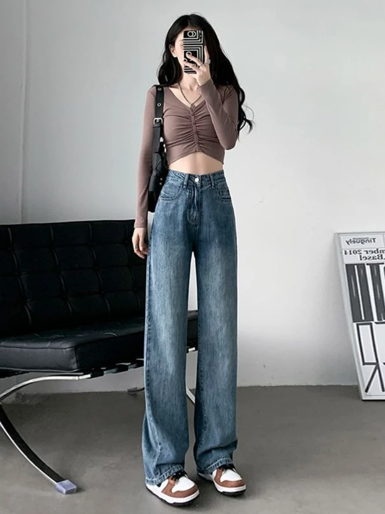 New Spring Autumn Fashion Women's Wear Loose Denim Wide Leg Pants Slimming High Waist All-match Jeans for Women Jeans Clothing
New Spring Autumn Fashion Women's Wear Loose Denim Wide Leg Pants Slimming High Waist All-match Jeans for Women Jeans Clothing
