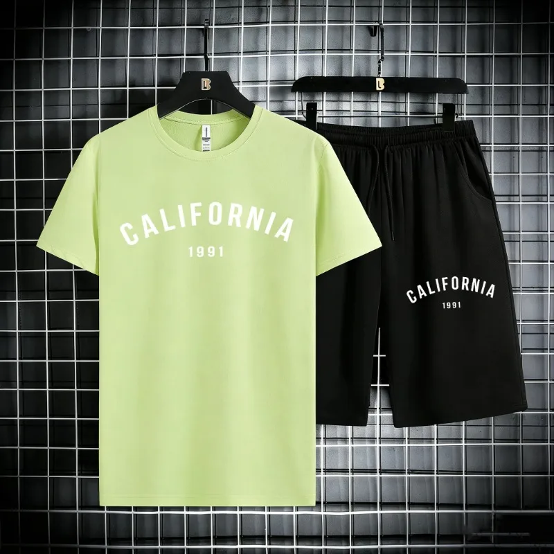 A set of 2 pieces of casual-style men's cotton sportswear - for fitness and street wear, oversized t-shirt and pocketed shorts
A set of 2 pieces of casual-style men's cotton sportswear - for fitness and street wear, oversized t-shirt and pocketed shorts