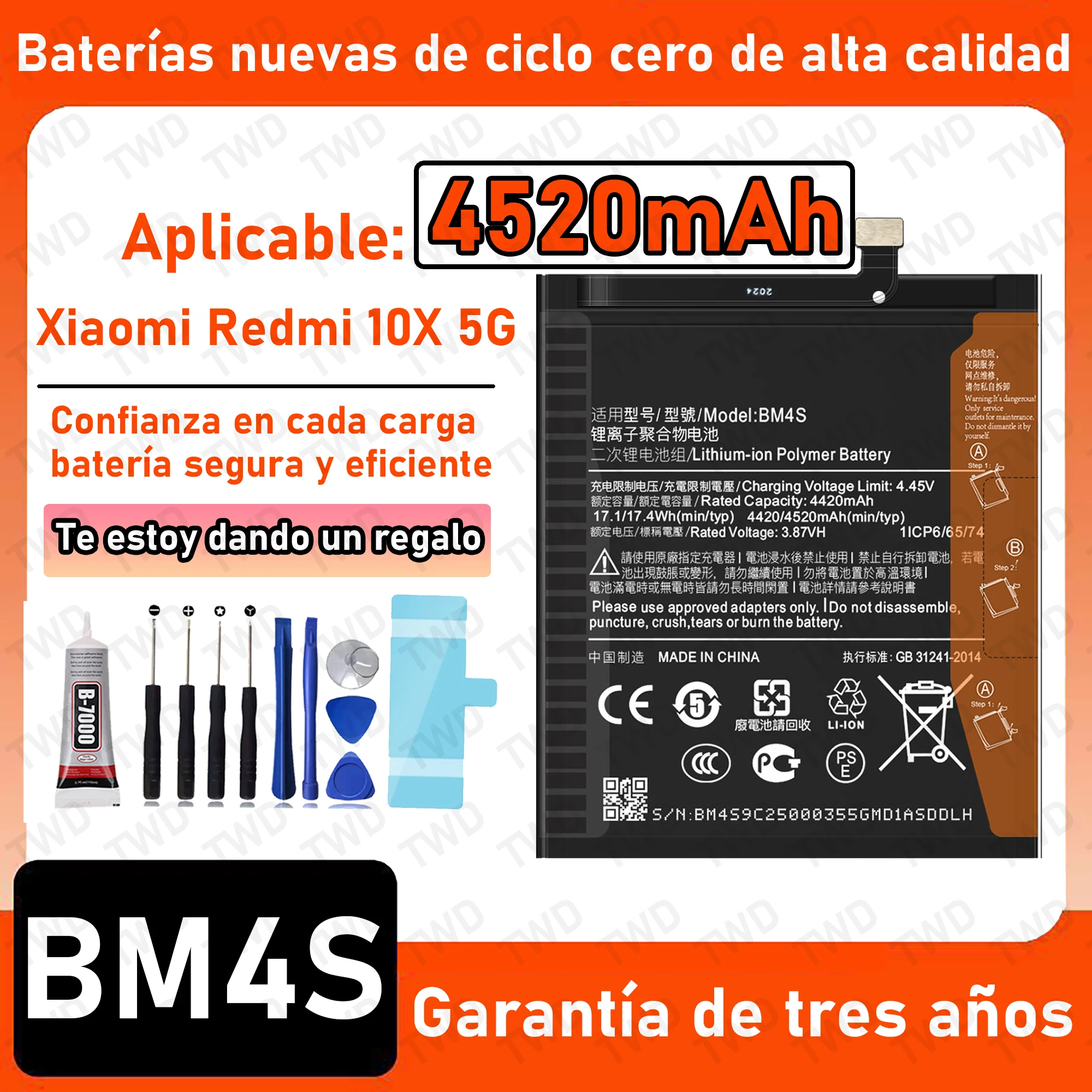 BM4S аккумулятор большой емкости 4520 мАч для Xiaomi Redmi 10X 5G, новые аккумуляторы высокого качества + бесплатные инструменты
BM4S аккумулятор большой емкости 4520 мАч для Xiaomi Redmi 10X 5G, новые аккумуляторы высокого качества + бесплатные инструменты