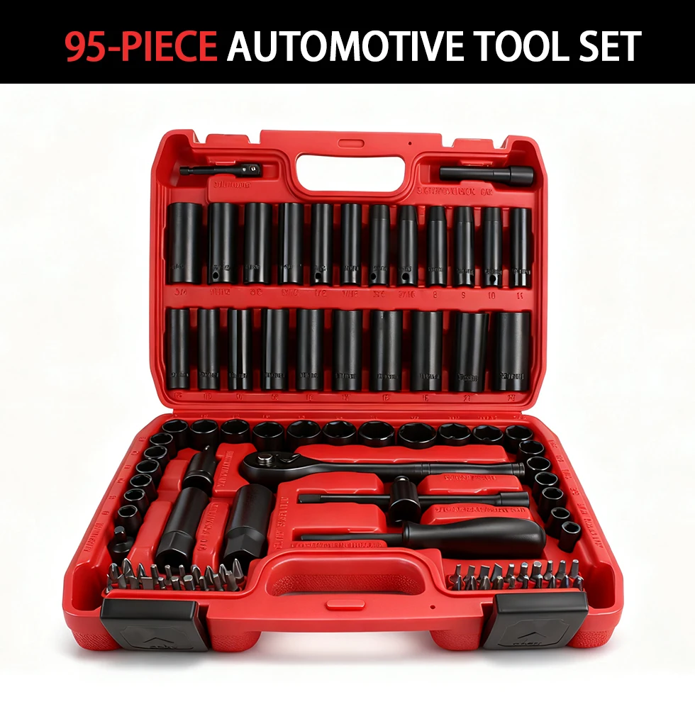95pcs/set Impact Socket Wrench Driver-Bits Ratchet Wrench Set Mechanic Tool Kits For Auto Repair
95pcs/set Impact Socket Wrench Driver-Bits Ratchet Wrench Set Mechanic Tool Kits For Auto Repair
