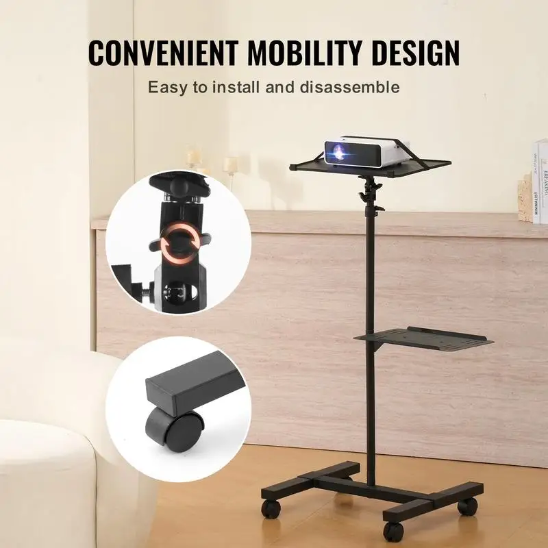 Projector Stand with Wheels, Projector Floor Stand Adjustable Height from 22.8 to 57.3 in, Projector Mount with 2 Trays, Ideal for Outdoor Movies, Home, Office, Stage and Studio, Black
Projector Stand with Wheels, Projector Floor Stand Adjustable Height from 22.8 to 57.3 in, Projector Mount with 2 Trays, Ideal for Outdoor Movies, Home, Office, Stage and Studio, Black