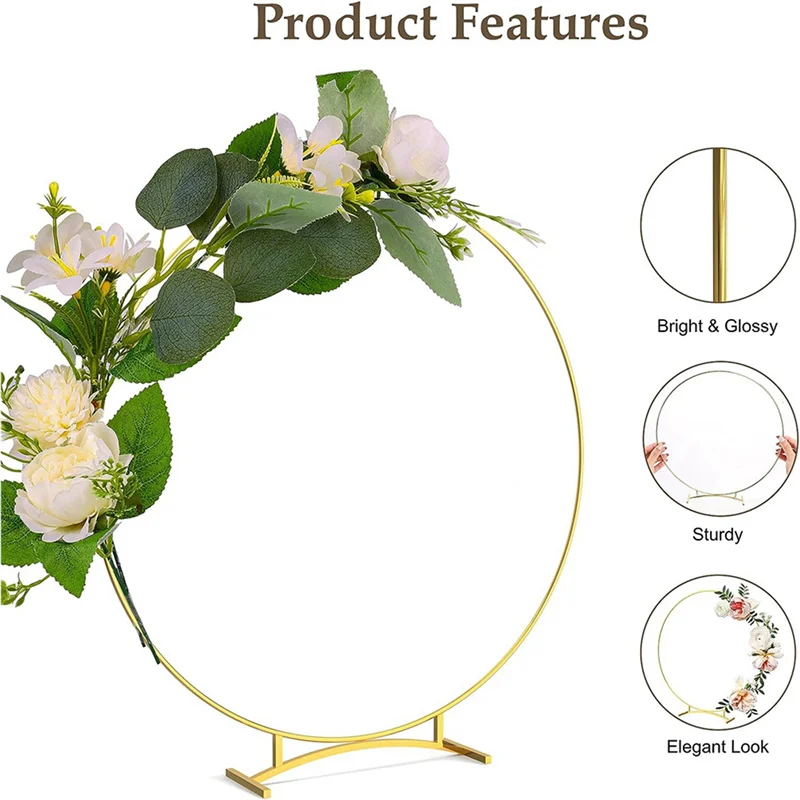ABAH-10Pcs Metal Curved Base Floral Hoop Centerpiece For Table, Metal Gold Wreath Rings With Stands For Table Decorations
ABAH-10Pcs Metal Curved Base Floral Hoop Centerpiece For Table, Metal Gold Wreath Rings With Stands For Table Decorations