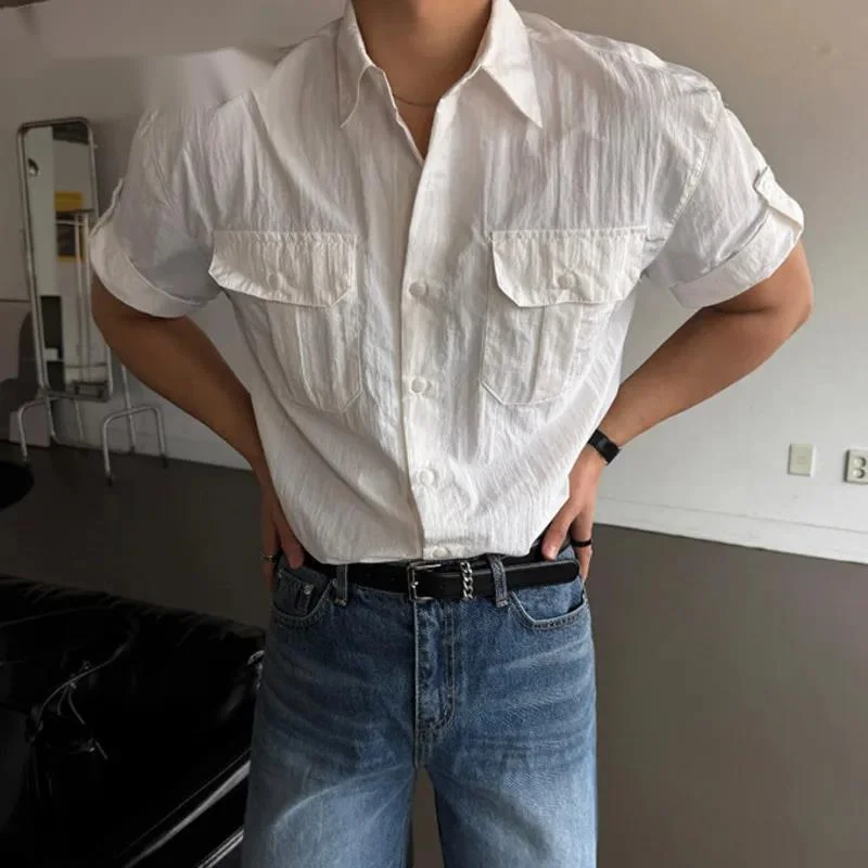Black Casual Short Sleeve Men's Shirt 2026 Summer Loose Fit Casual Korean Style Multi-button Design Black Blouse Top 9XM9ZO
Black Casual Short Sleeve Men's Shirt 2026 Summer Loose Fit Casual Korean Style Multi-button Design Black Blouse Top 9XM9ZO