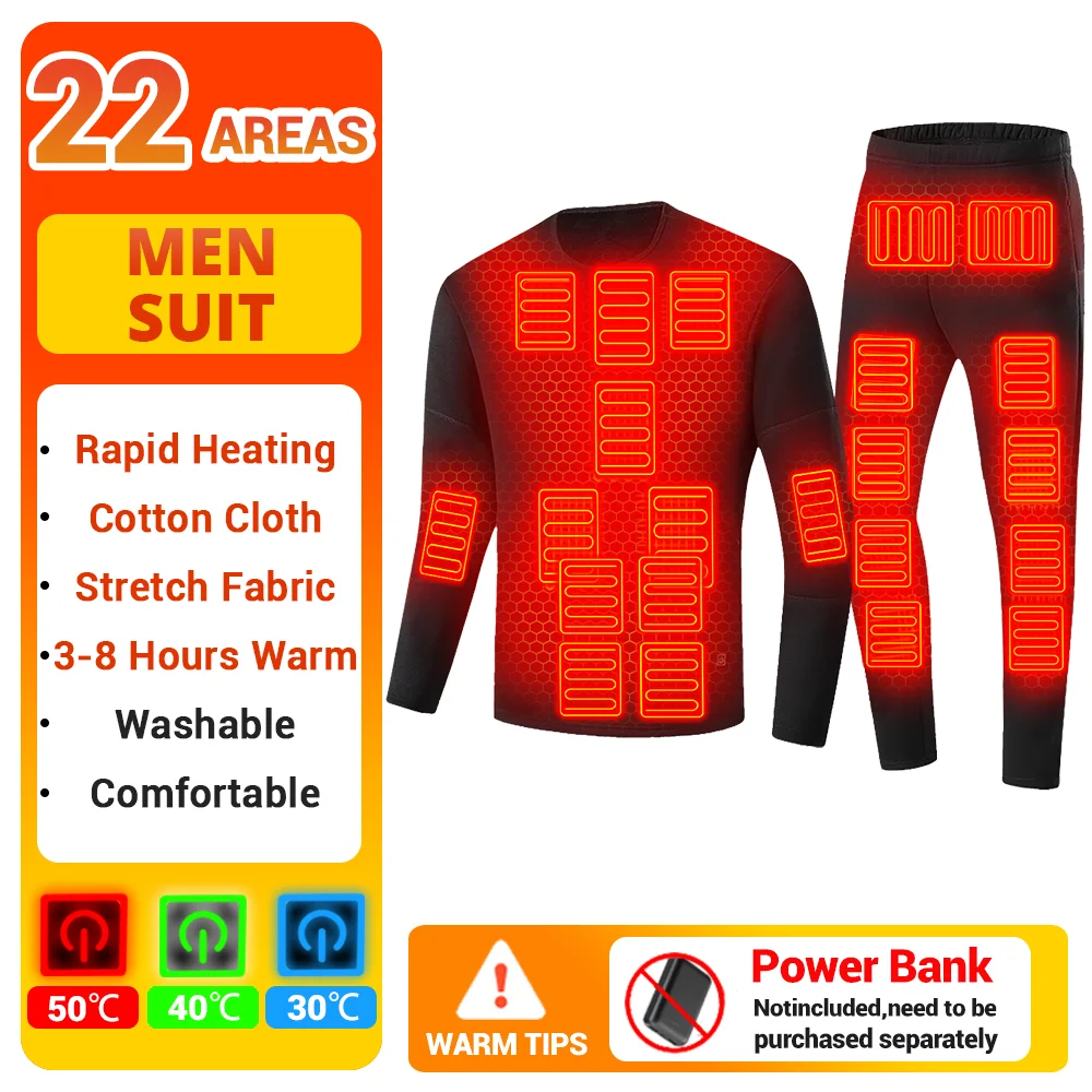 Smart Heated Underwear Suit 22 Area Heating Winter Men's Ski Set Motorcycle Jacket USB Electric Heating Thermal Clothing M-5XL
Smart Heated Underwear Suit 22 Area Heating Winter Men's Ski Set Motorcycle Jacket USB Electric Heating Thermal Clothing M-5XL
