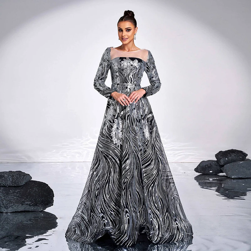 2025 Women Long Sleeve O Neck Elegant Sequined Sequined Formal Occasion Cocktail Prom Evening Dress
2025 Women Long Sleeve O Neck Elegant Sequined Sequined Formal Occasion Cocktail Prom Evening Dress