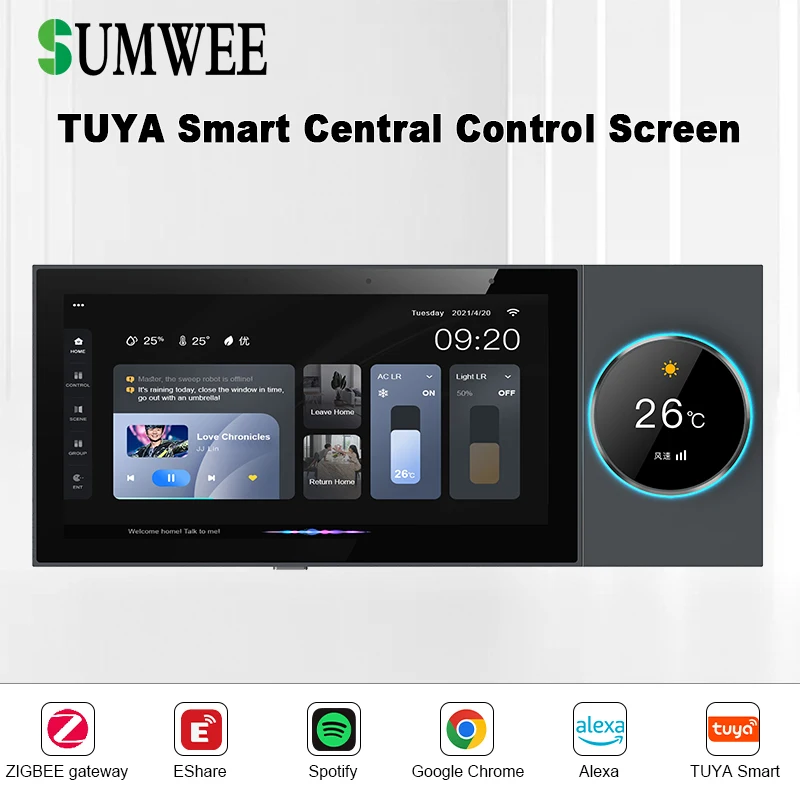 Tuya 6-дюймовая ручка, система умного дома, интеллектуальный переключатель, центральный экран управления, голосовой шлюз Zigbee, аудио в настенных усилителях
Tuya 6-дюймовая ручка, система умного дома, интеллектуальный переключатель, центральный экран управления, голосовой шлюз Zigbee, аудио в настенных усилителях