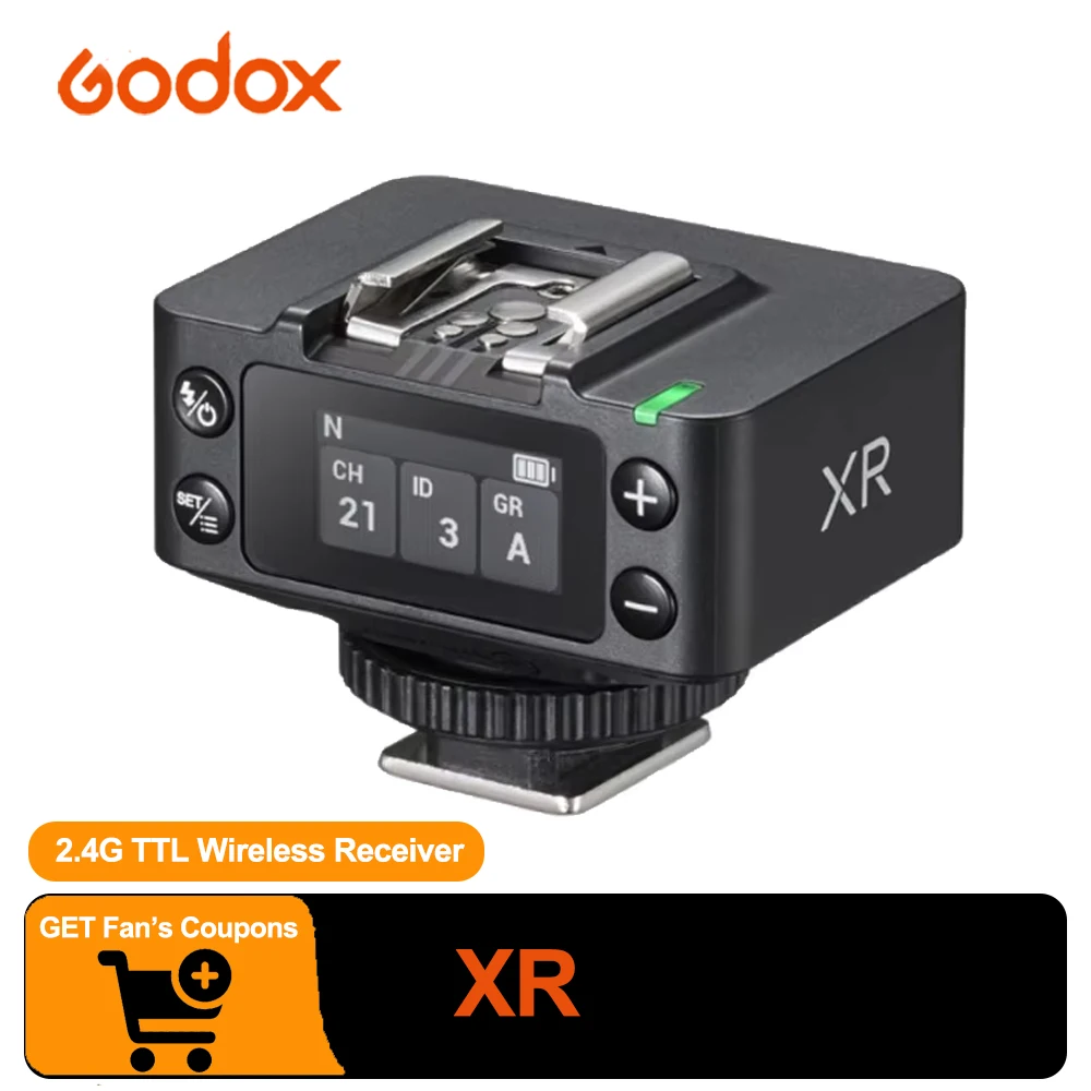 Godox XR C/N/S 2.4G TTL Wireless Receiver Hot Shoe Wireless Flash Triggers compatible with Sony Nikon Canon
Godox XR C/N/S 2.4G TTL Wireless Receiver Hot Shoe Wireless Flash Triggers compatible with Sony Nikon Canon