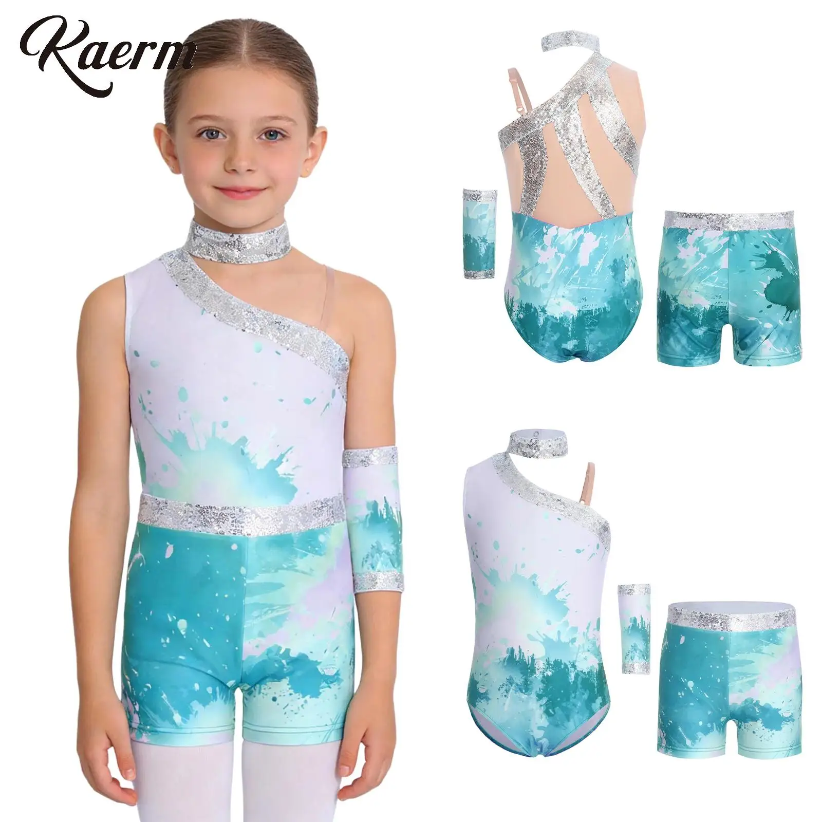 Kid Girls Shiny Sequin Sleeveless Printed Leotard Bodysuit with Shorts Fingerless Glove Ballet Gymnastics Figure Skating Costume
Kid Girls Shiny Sequin Sleeveless Printed Leotard Bodysuit with Shorts Fingerless Glove Ballet Gymnastics Figure Skating Costume