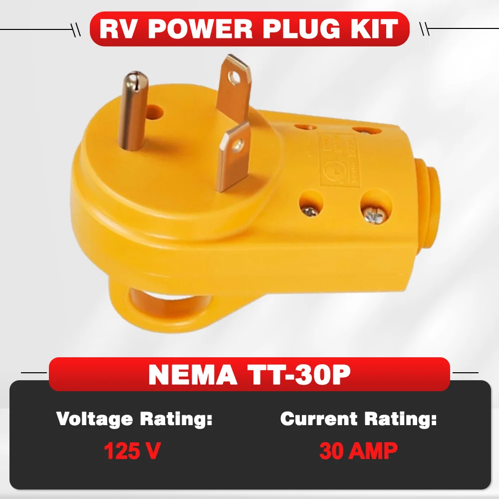 NEMA TT-30P/NEMA TT-30R 12 V 30 Amp Male or Female Yellow Replacement Plug RV Plug Adapter Caravan Power Plug Accessories
NEMA TT-30P/NEMA TT-30R 12 V 30 Amp Male or Female Yellow Replacement Plug RV Plug Adapter Caravan Power Plug Accessories