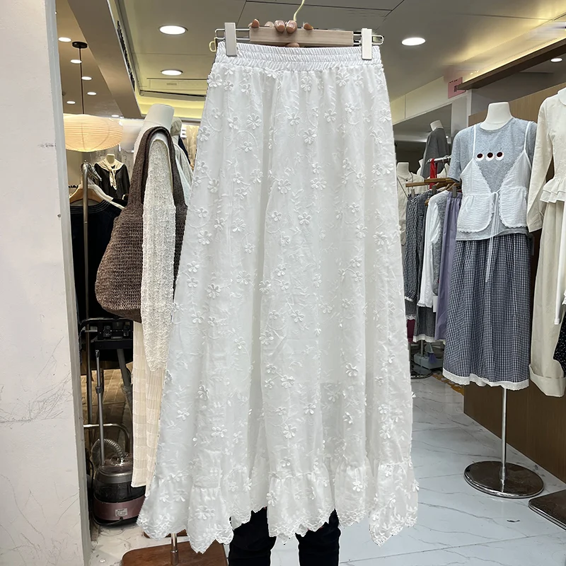 Lin Chumei Heavy Industry Three-Dimensional White Flowers Skirt Women's Spring and Autumn Korean Skirt High Waist Figure Flatter
Lin Chumei Heavy Industry Three-Dimensional White Flowers Skirt Women's Spring and Autumn Korean Skirt High Waist Figure Flatter