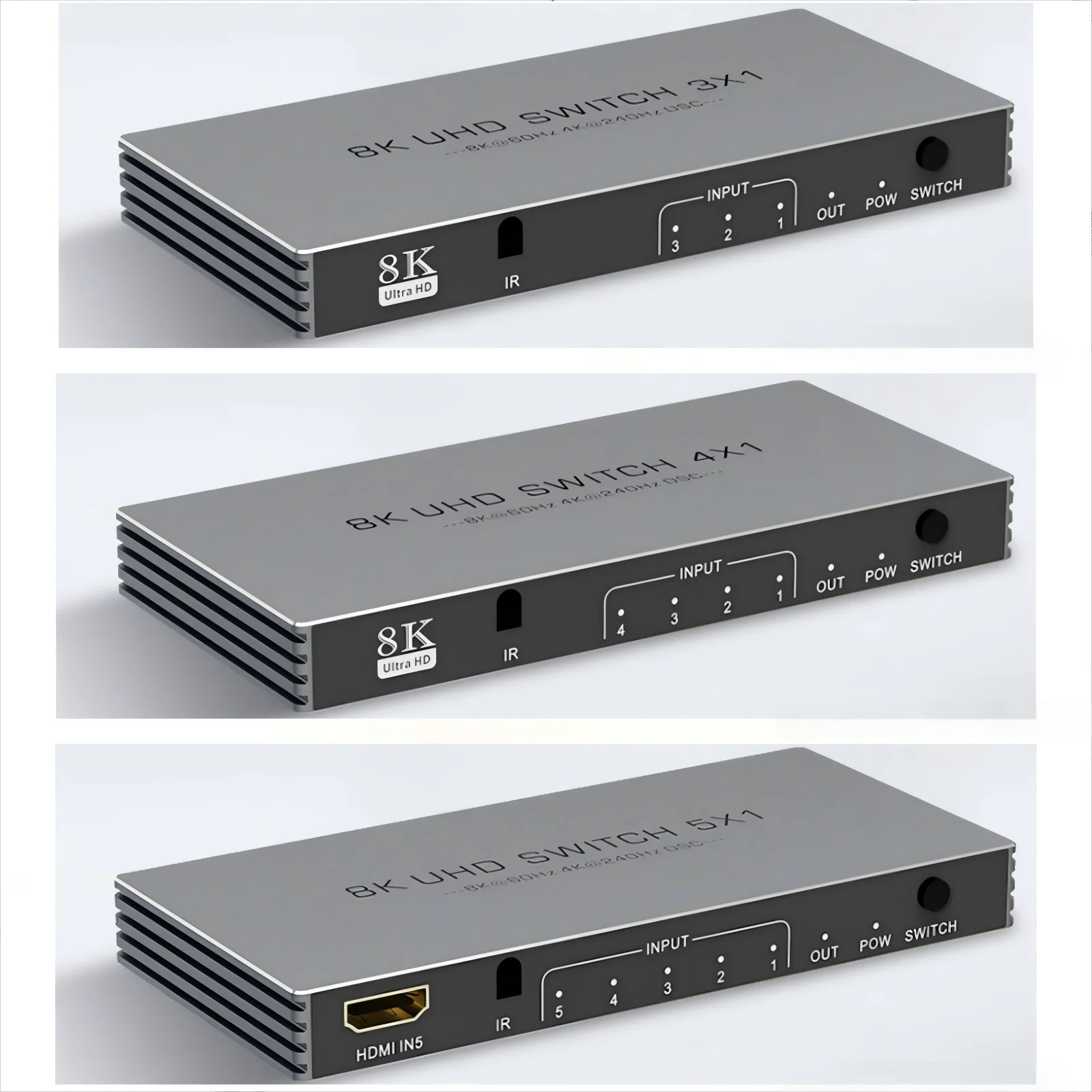 4K@240Hz HDMI Switch 5/4/3 in 1 Out,Supports eARC HDCP 2.3 HDR10+ CEC 3D Dolby DTS, for PS5/4 Xbox Roku Apple TV Fire Stick PC
4K@240Hz HDMI Switch 5/4/3 in 1 Out,Supports eARC HDCP 2.3 HDR10+ CEC 3D Dolby DTS, for PS5/4 Xbox Roku Apple TV Fire Stick PC