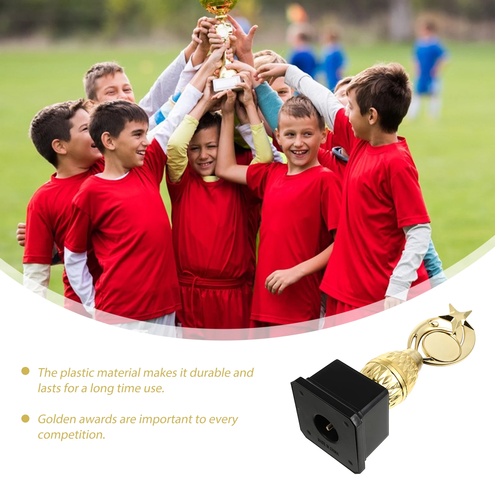 Fashionable Sports Reward Trophy Plastic Star Award Trophy for Student Sports Competition Match Size L (Golden)
Fashionable Sports Reward Trophy Plastic Star Award Trophy for Student Sports Competition Match Size L (Golden)