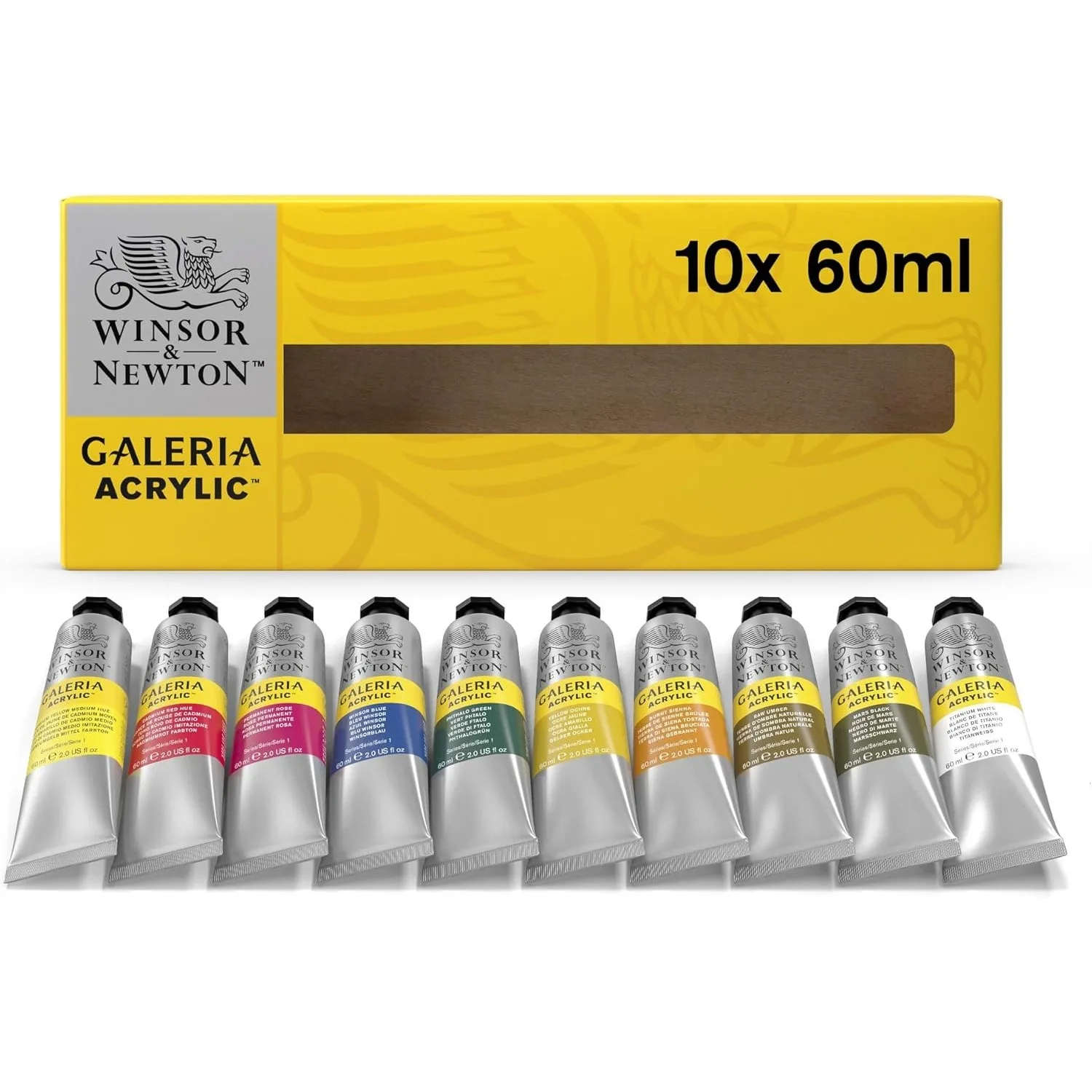 Acrylic Paint Set, 10 x 60ml Tubes with High Tinting Strength and Smooth Satin Finish for Canvas, Paper, Wood
Acrylic Paint Set, 10 x 60ml Tubes with High Tinting Strength and Smooth Satin Finish for Canvas, Paper, Wood