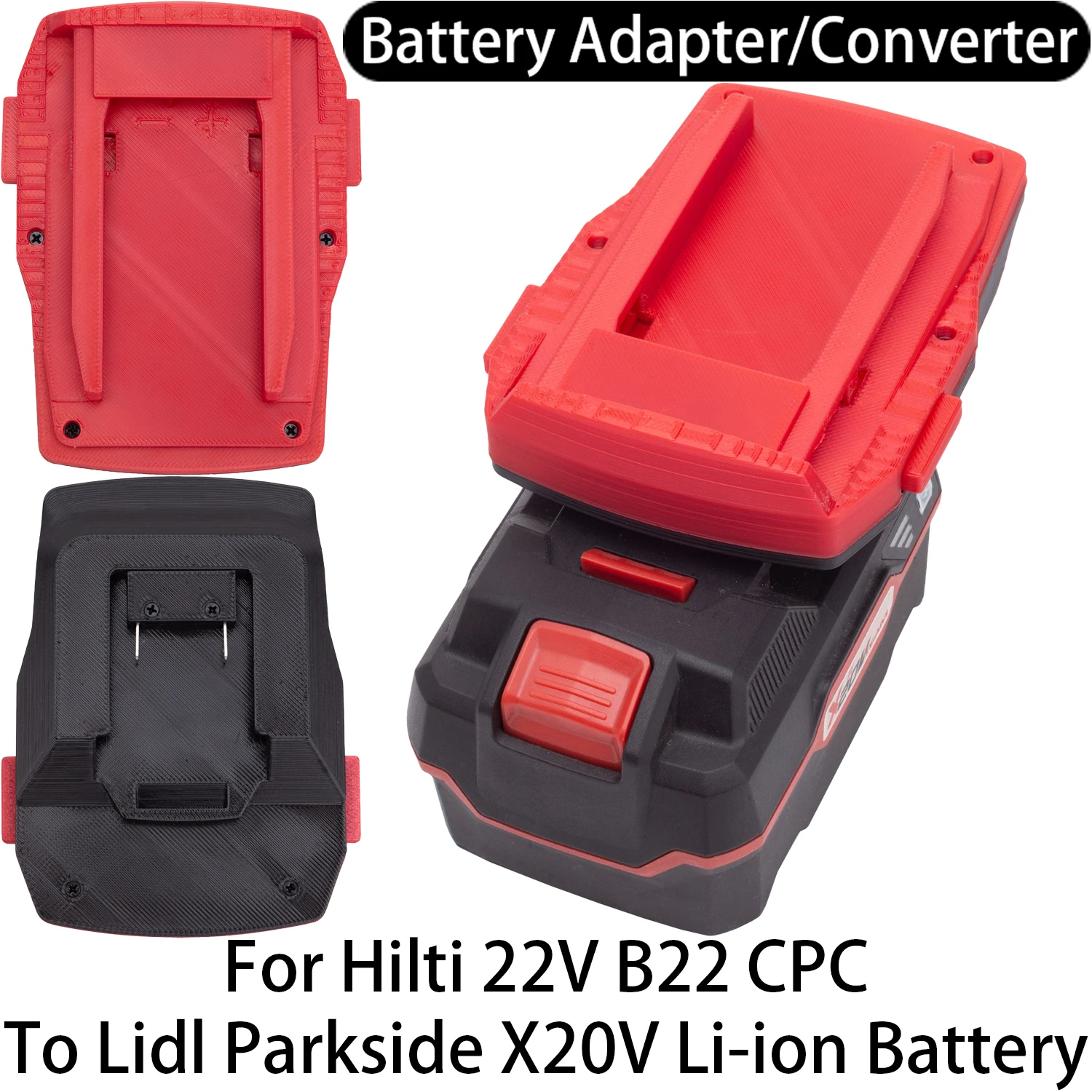 Battery Adapter for Hilti 22V B22 CPC Li-ion Tool to Lidl Parkside X20V Li-ion Battery Adapter Converter Power Tool Accessory
Battery Adapter for Hilti 22V B22 CPC Li-ion Tool to Lidl Parkside X20V Li-ion Battery Adapter Converter Power Tool Accessory