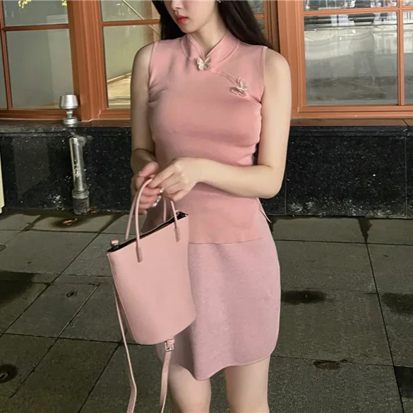 6652 National Style Gentle Off-Shoulder Cheongsam Collar Bow Waist Slimming Split Inner Vest Top For Women
6652 National Style Gentle Off-Shoulder Cheongsam Collar Bow Waist Slimming Split Inner Vest Top For Women