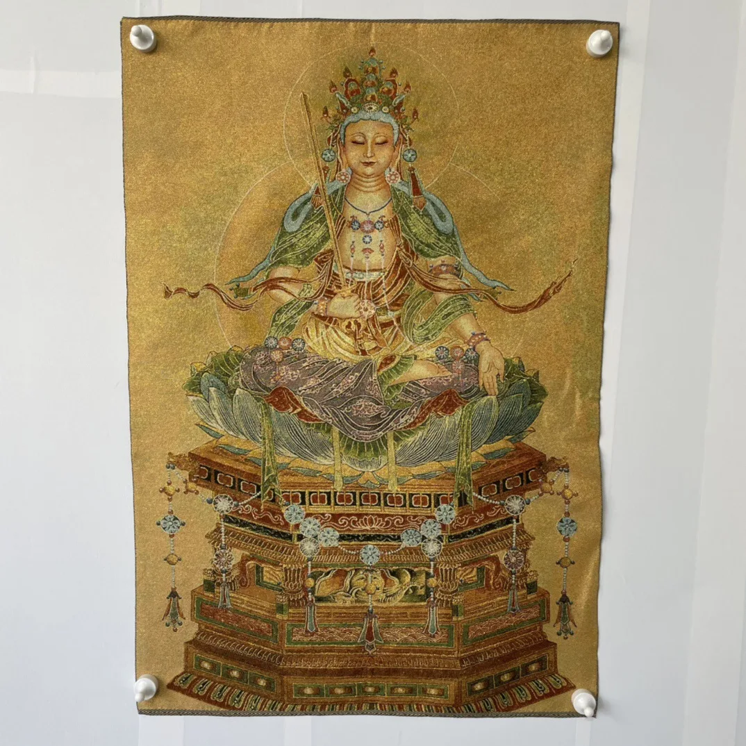 Exquisite Manjushri Bodhisattva Thangka Embroidered Silk Painting Entryway Wall Art Living Room Decor hanging painting mural
Exquisite Manjushri Bodhisattva Thangka Embroidered Silk Painting Entryway Wall Art Living Room Decor hanging painting mural