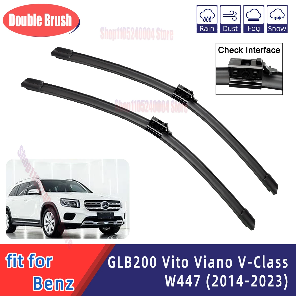 For Mercedes Benz GLB200 Vito Viano V-Class W447 General Motors Multifunctional Double Rubber Strip Front Windshield Wiper
For Mercedes Benz GLB200 Vito Viano V-Class W447 General Motors Multifunctional Double Rubber Strip Front Windshield Wiper