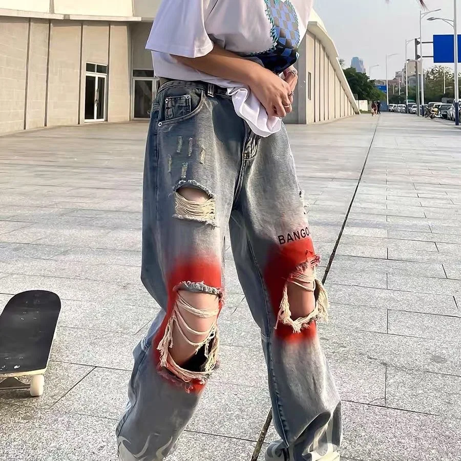Ripped Baggy Jeans For Men Streetwear Mens Ripped Jeans Men's Trousers Work Wear 2024 Autumn New Arrival
Ripped Baggy Jeans For Men Streetwear Mens Ripped Jeans Men's Trousers Work Wear 2024 Autumn New Arrival