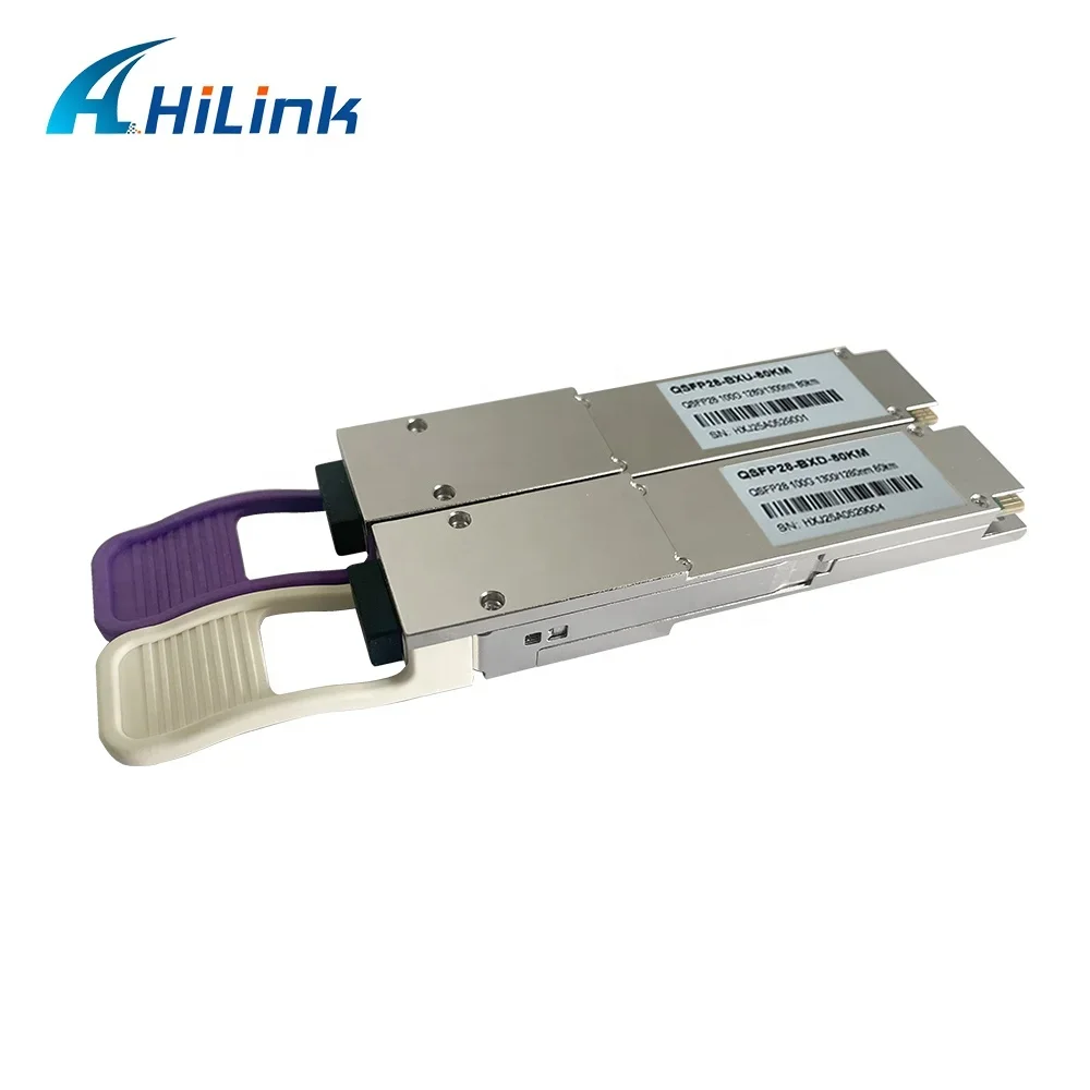 QSFP28-BX-U80/QSFP28-BX-D80 100Gb/s 80Km QSFP28 ZR4 BIDI Transceiver Module
QSFP28-BX-U80/QSFP28-BX-D80 100Gb/s 80Km QSFP28 ZR4 BIDI Transceiver Module