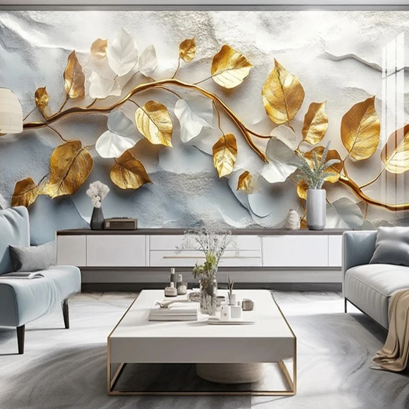 Custom Wallpaper Home Decor Mural 3D Stereo Golden Leaves Living Room Bedroom Office Wall Decor Background Papel De Pared
Custom Wallpaper Home Decor Mural 3D Stereo Golden Leaves Living Room Bedroom Office Wall Decor Background Papel De Pared