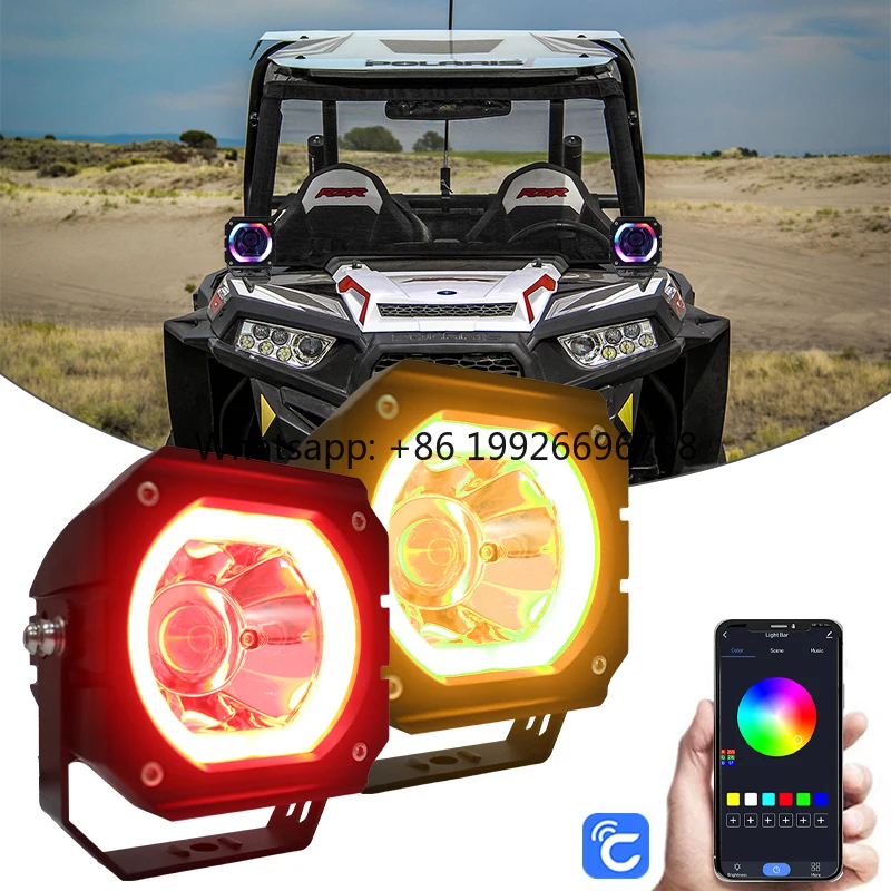 App Control 4Inch LED Light 4x4 RGB DRL High Bright Fog Driving Lamp for Truck Motorcycle UTV ATV Offroad
App Control 4Inch LED Light 4x4 RGB DRL High Bright Fog Driving Lamp for Truck Motorcycle UTV ATV Offroad