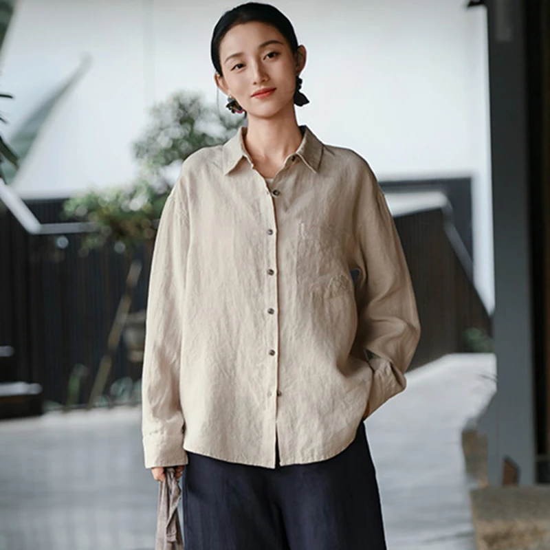 100% Linen Women Long Sleeve Casual Shirt New Arrival 2026 Spring Simple Style Solid Color Loose Female Basics Tops Shirts M2357
100% Linen Women Long Sleeve Casual Shirt New Arrival 2026 Spring Simple Style Solid Color Loose Female Basics Tops Shirts M2357