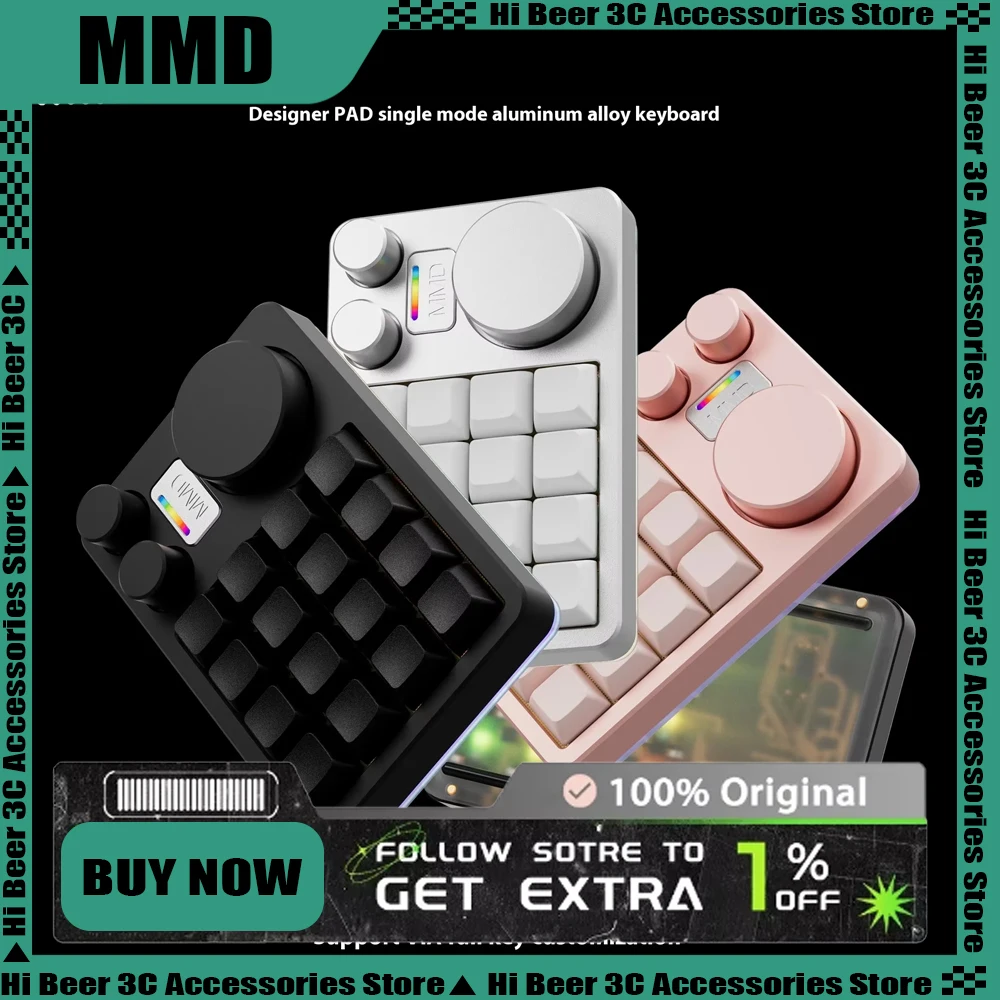 MMD KM16 Mechanical Keyboard Multifunctional Knob Aluminum Alloy Designer Customized keyboard Gasket Custom For PS PR AI Office
MMD KM16 Mechanical Keyboard Multifunctional Knob Aluminum Alloy Designer Customized keyboard Gasket Custom For PS PR AI Office