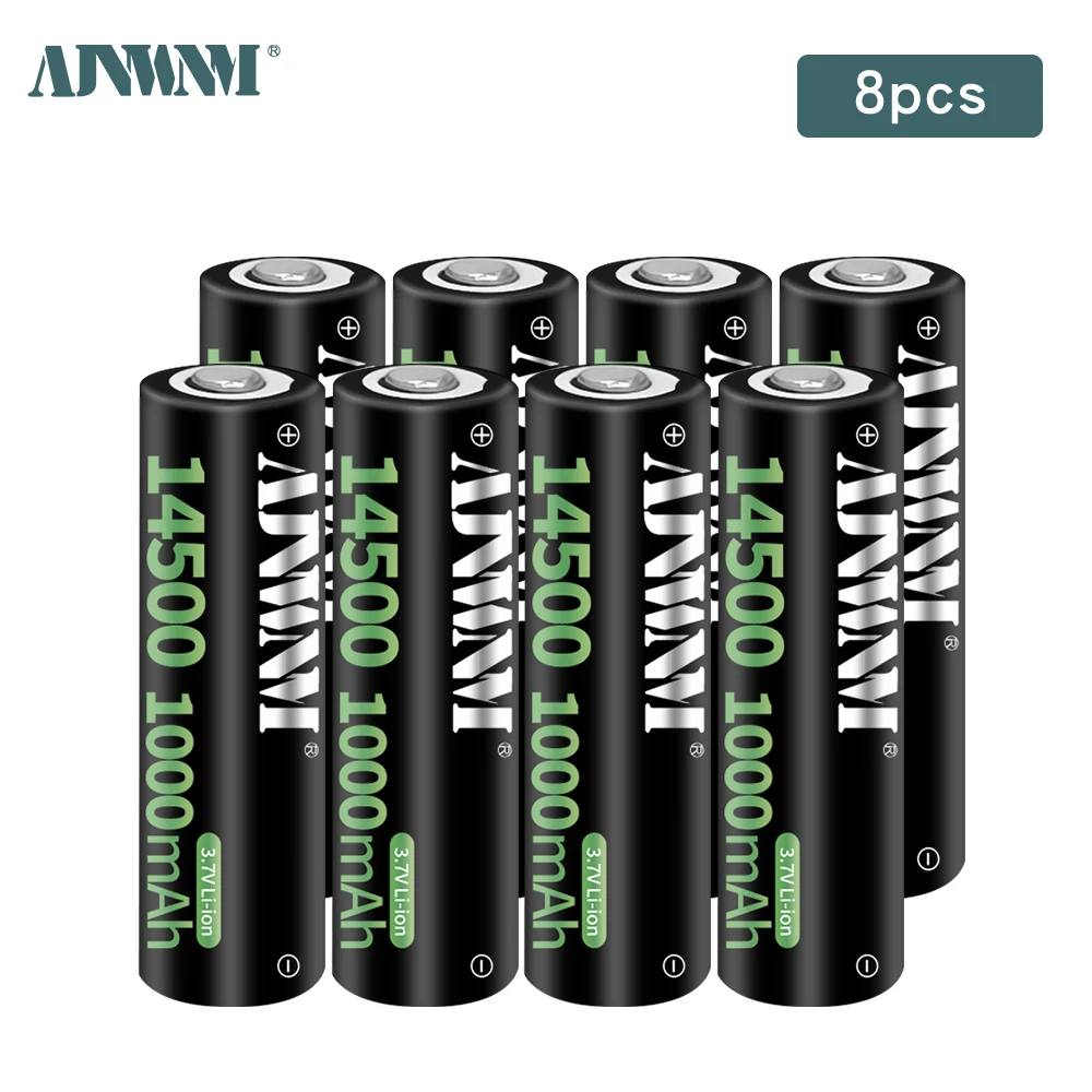 AJNWNM 14500 1000mAh 3.7V Li-ion Rechargeable Batteries AA Accumulator Battery 14500 Lithium for Flashlight Headlamp Torch Mouse
AJNWNM 14500 1000mAh 3.7V Li-ion Rechargeable Batteries AA Accumulator Battery 14500 Lithium for Flashlight Headlamp Torch Mouse