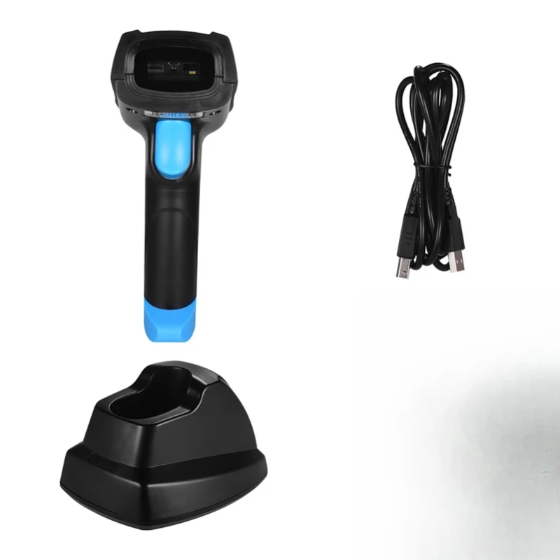 Scanner Bar Code Reader with USB Cradle Receiver Charging Base for Supermarket Retail Store
