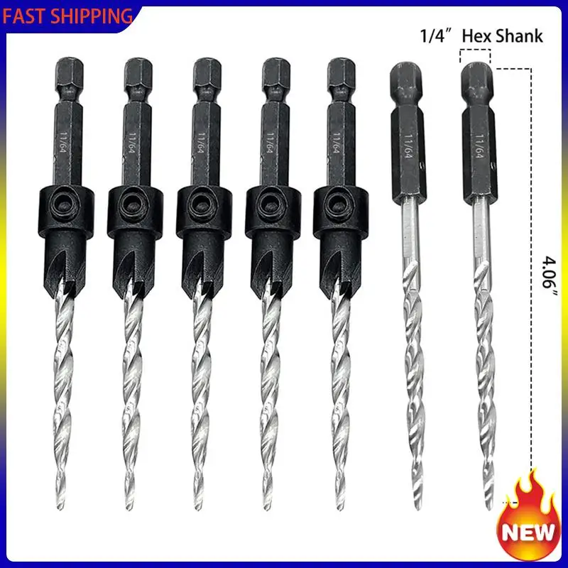 Hot Trend-5 шт., набор сверл с зенковкой по дереву с 2 шт., сменное коническое сверло для сверления пилотного отверстия 
Hot Trend-5 шт., набор сверл с зенковкой по дереву с 2 шт., сменное коническое сверло для сверления пилотного отверстия