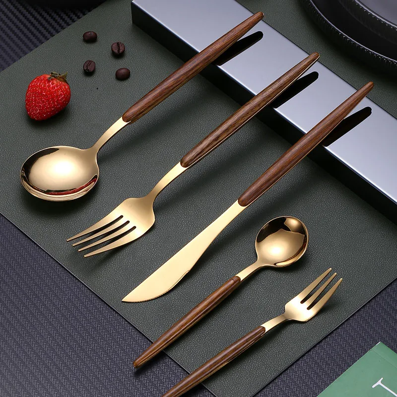 High-end wood grain steak Western food tableware set household knife, fork, spoon chopsticks
High-end wood grain steak Western food tableware set household knife, fork, spoon chopsticks