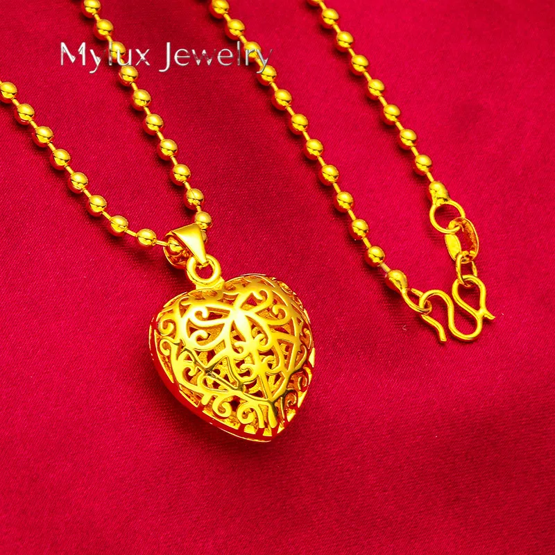 Mylux Jewelry 24K gold love hollow necklace AU999 full gold, three-dimensional hollow love blooms romance, slender gold chain em
Mylux Jewelry 24K gold love hollow necklace AU999 full gold, three-dimensional hollow love blooms romance, slender gold chain em