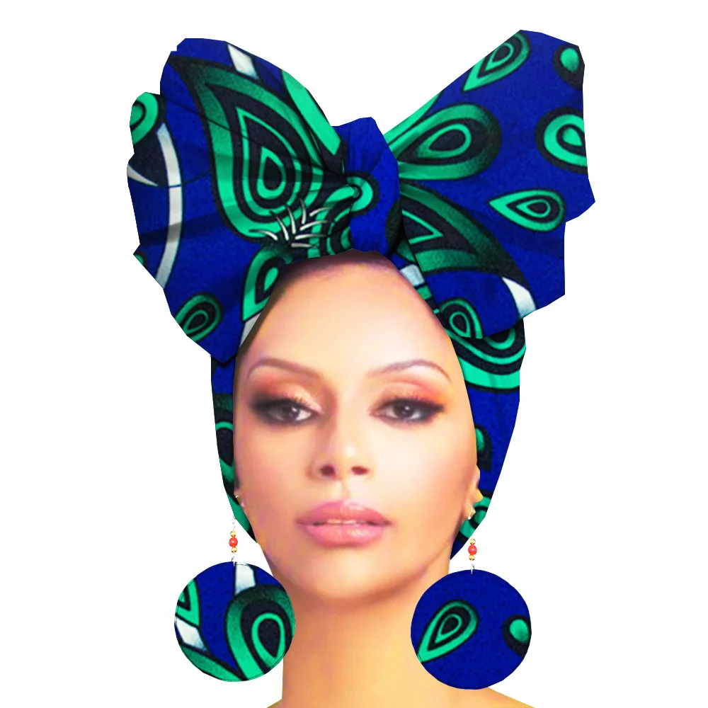 African headwraps women hair accessories african material wax traditional Headtie headscarf Turban 100% Cotton With Earing Set
African headwraps women hair accessories african material wax traditional Headtie headscarf Turban 100% Cotton With Earing Set