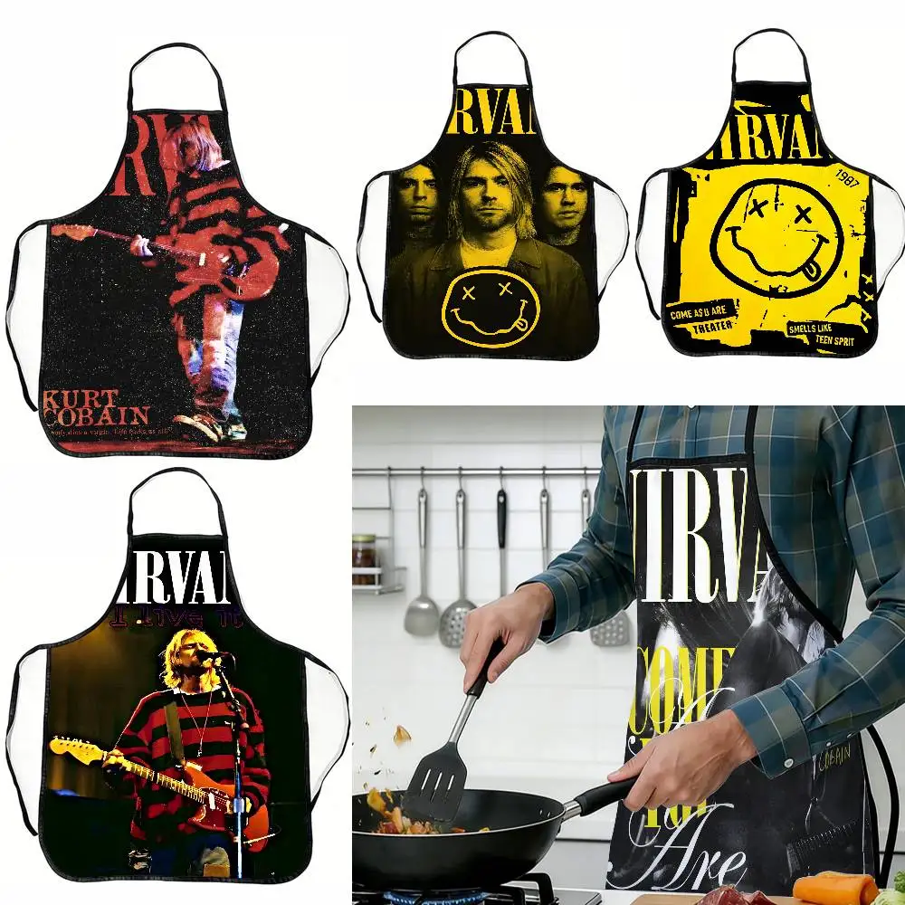 Фартук с мультяшным принтом Rock Band A-N-Nirvana, 1 шт., из неэластичной ткани, тканый, с завязками, свободного кроя, всесезонный кухонный фартук
Фартук с мультяшным принтом Rock Band A-N-Nirvana, 1 шт., из неэластичной ткани, тканый, с завязками, свободного кроя, всесезонный кухонный фартук