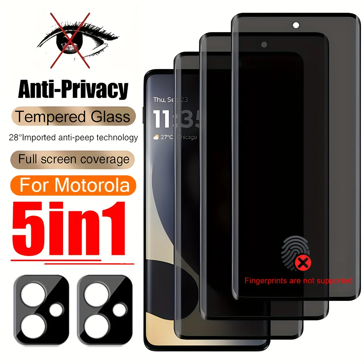 3 Screen+2 Lens Privacy Protection Kit for MOTO Edge 40-60 Series, 9H Anti-Scratch, Anti-Fingerprint, Bubble-Free, Case Friendly
3 Screen+2 Lens Privacy Protection Kit for MOTO Edge 40-60 Series, 9H Anti-Scratch, Anti-Fingerprint, Bubble-Free, Case Friendly