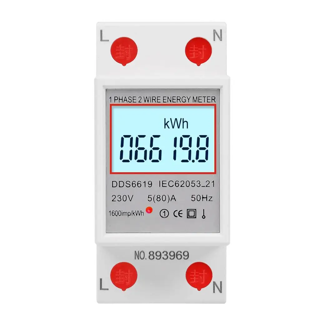DDS6619-008 1 Phase Two Wire Wattmeter Power Consumption Energy Electric Meter LCD Digital Backlight Display KWh AC 230V 50Hz
DDS6619-008 1 Phase Two Wire Wattmeter Power Consumption Energy Electric Meter LCD Digital Backlight Display KWh AC 230V 50Hz