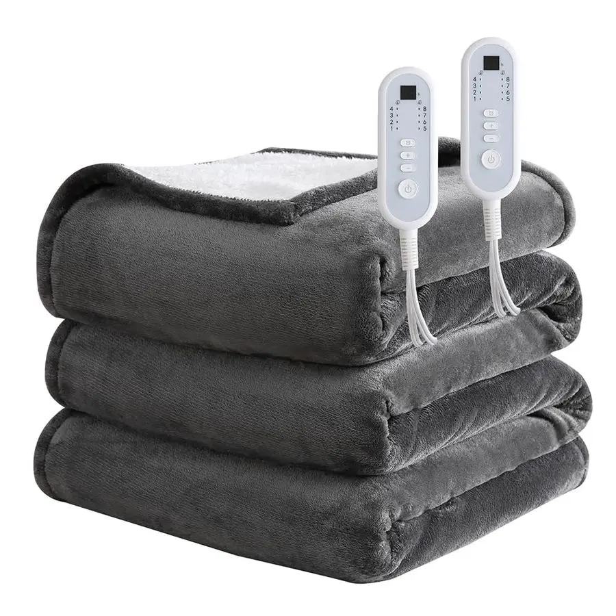 Blanket Electric Grey King 100x90 Heating Blanket King 1 2 4 6 8 Hours AutoOff 8 Heat Level OverHeat Protection Flannel Sherpa E
Blanket Electric Grey King 100x90 Heating Blanket King 1 2 4 6 8 Hours AutoOff 8 Heat Level OverHeat Protection Flannel Sherpa E