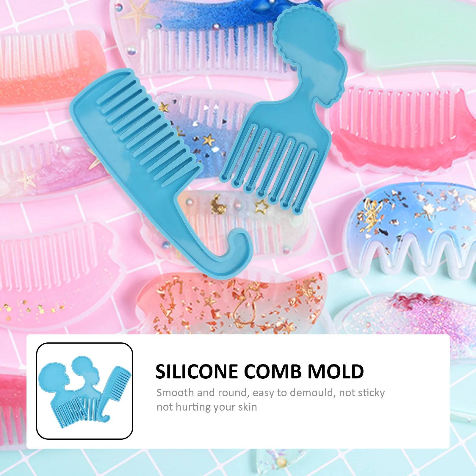 3pcs African Head Comb Mold Creative Epoxy Silicone Mold Smooth Durable Resin Craft Mirror Surface Manual Comb Making Diy
3pcs African Head Comb Mold Creative Epoxy Silicone Mold Smooth Durable Resin Craft Mirror Surface Manual Comb Making Diy