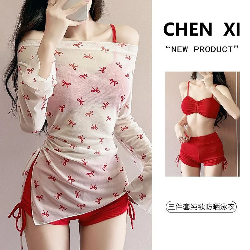 Summer Women's Clothing Long Sleeve Bow Bikini Set For Woman Polyester Two Piece Swimsuit Sexy Outfits Swimwear Cover Up
Summer Women's Clothing Long Sleeve Bow Bikini Set For Woman Polyester Two Piece Swimsuit Sexy Outfits Swimwear Cover Up