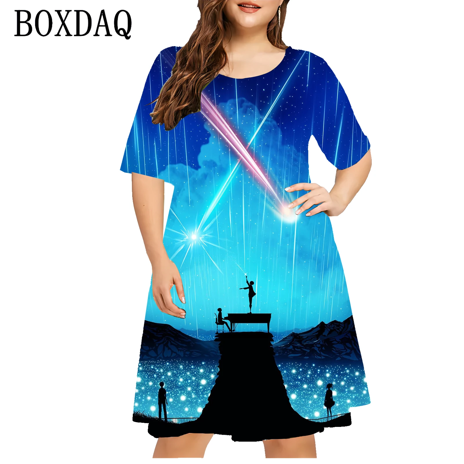 Romantic Cartoon Pattern Women'S Dresses Summer Fashion O-Neck Short Sleeve Dress Plus Size Casual 3D Print Loose Party Clothes
Romantic Cartoon Pattern Women'S Dresses Summer Fashion O-Neck Short Sleeve Dress Plus Size Casual 3D Print Loose Party Clothes