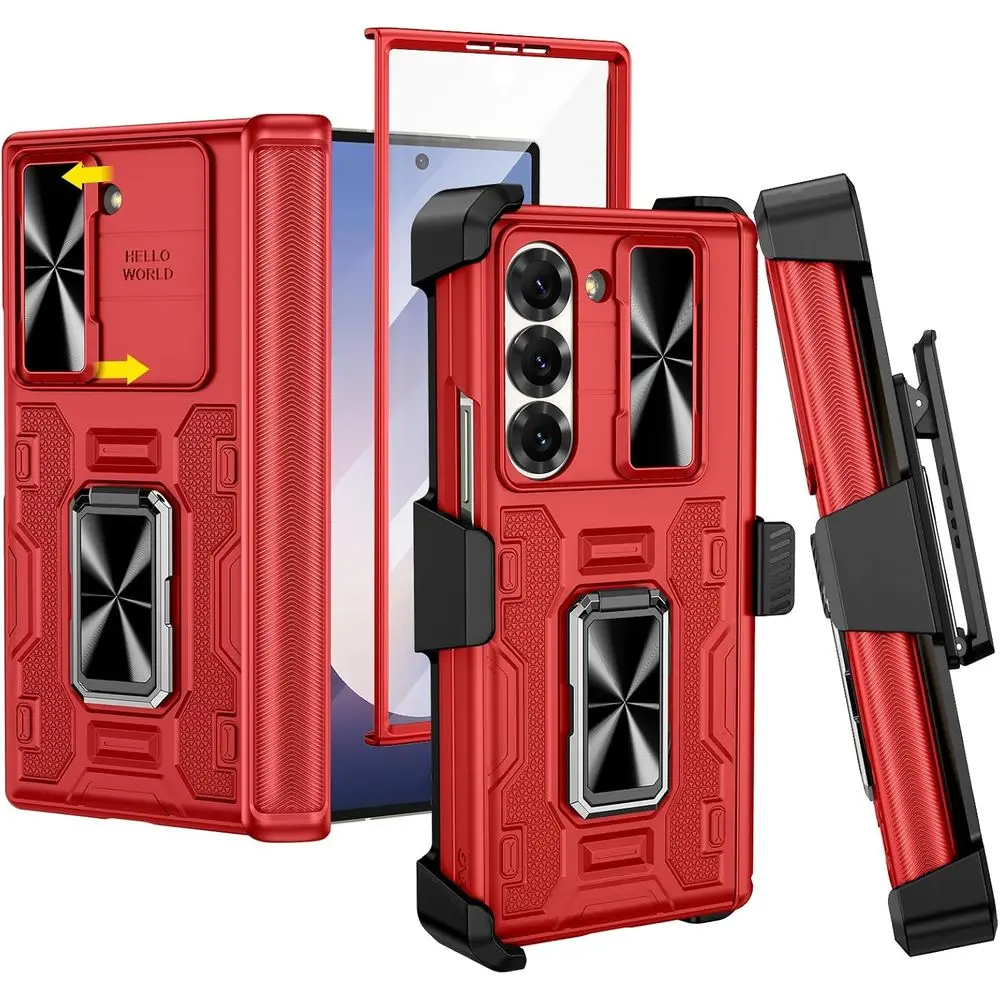Красный чехол Galaxy Z Fold 6, с поворотом на 360° ° Подставка, зажим для ремня, чехол для камеры, защитная пленка для экрана и защита от ударов шарнира
Красный чехол Galaxy Z Fold 6, с поворотом на 360° ° Подставка, зажим для ремня, чехол для камеры, защитная пленка для экрана и защита от ударов шарнира