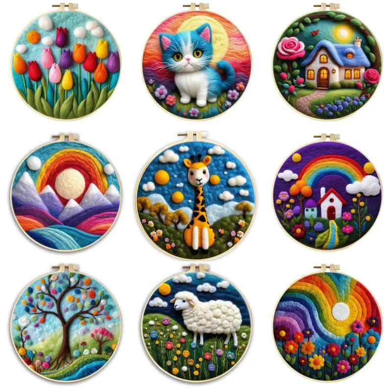 20x20cm Painting Wool Embroidery Starter Kit Aninal Funny Diy Felt Crafts Package Landscape Felt Needle Handicraft Unique Gift
20x20cm Painting Wool Embroidery Starter Kit Aninal Funny Diy Felt Crafts Package Landscape Felt Needle Handicraft Unique Gift