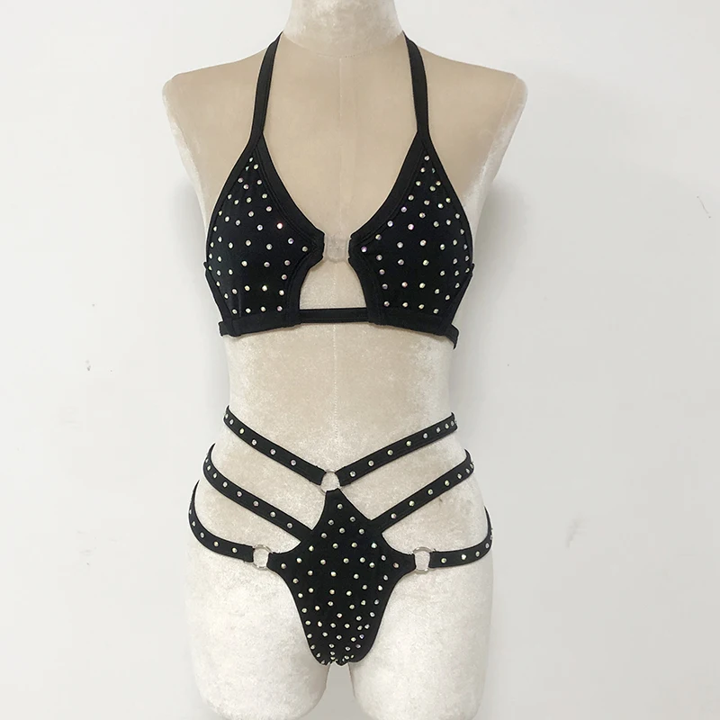 Factory Nylon Two Pieces Sexy Custom Wings Top AB Rhinestone Ladies Thongs and G String Silver Buckle Women Exotic Dancewear
Factory Nylon Two Pieces Sexy Custom Wings Top AB Rhinestone Ladies Thongs and G String Silver Buckle Women Exotic Dancewear