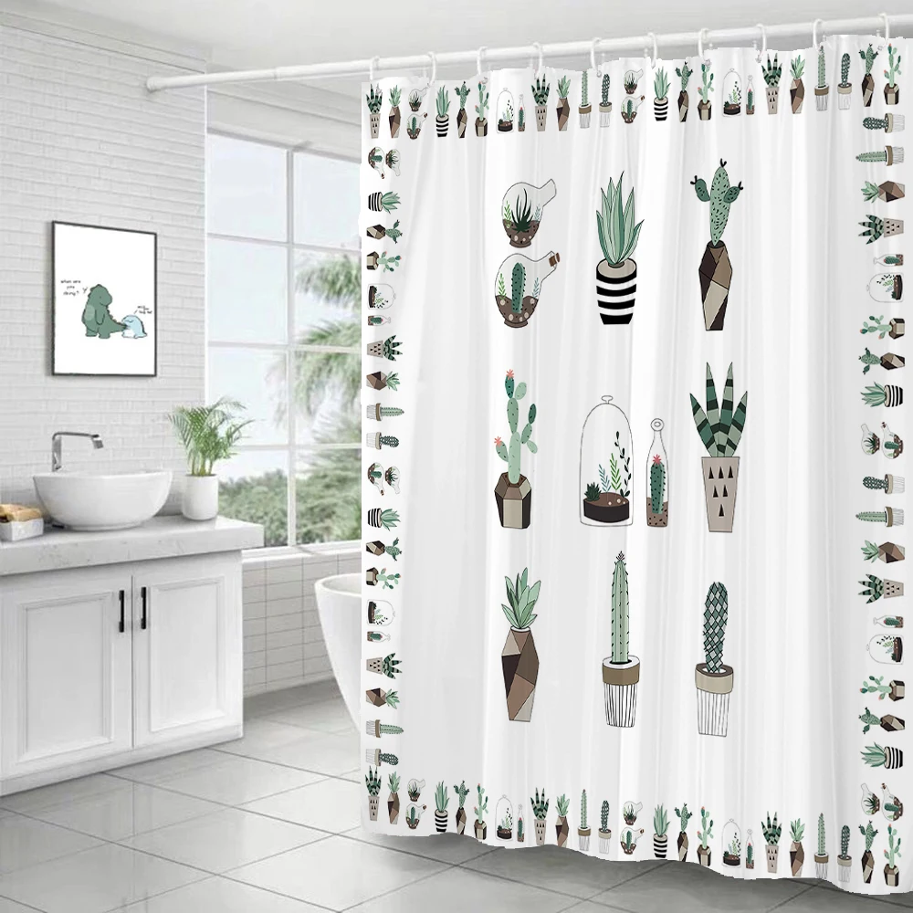 Nordic Plant Leaves Cactus Shower Curtains Floral Print Fabric Bathroom Curtain Decor Splash Resistant Partition Bath Curtains
Nordic Plant Leaves Cactus Shower Curtains Floral Print Fabric Bathroom Curtain Decor Splash Resistant Partition Bath Curtains