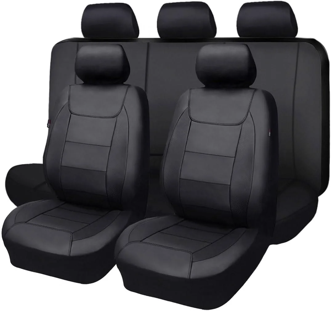 Universal Waterproof Car Seat Covers in Carbon Fiber Faux Leather, Full Set for Front and Rear Seats
Universal Waterproof Car Seat Covers in Carbon Fiber Faux Leather, Full Set for Front and Rear Seats