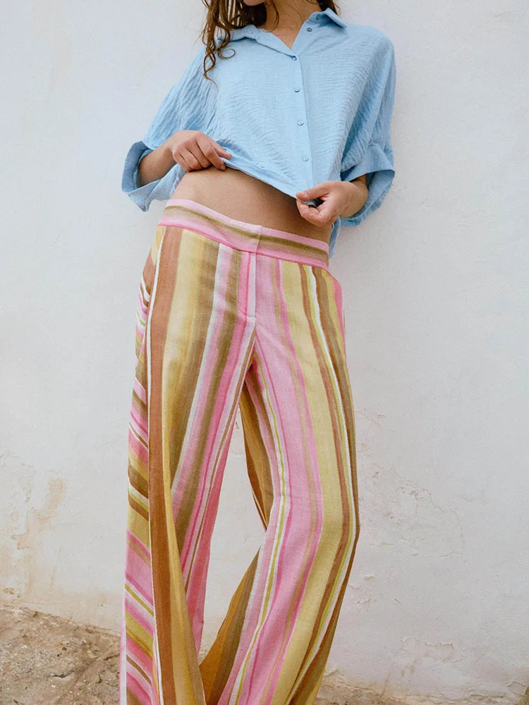Spring 2026 Women's Fashion High Waist Striped Print Casual Wide Leg Pants New Arrival Elegant Personality Long Pants
Spring 2026 Women's Fashion High Waist Striped Print Casual Wide Leg Pants New Arrival Elegant Personality Long Pants