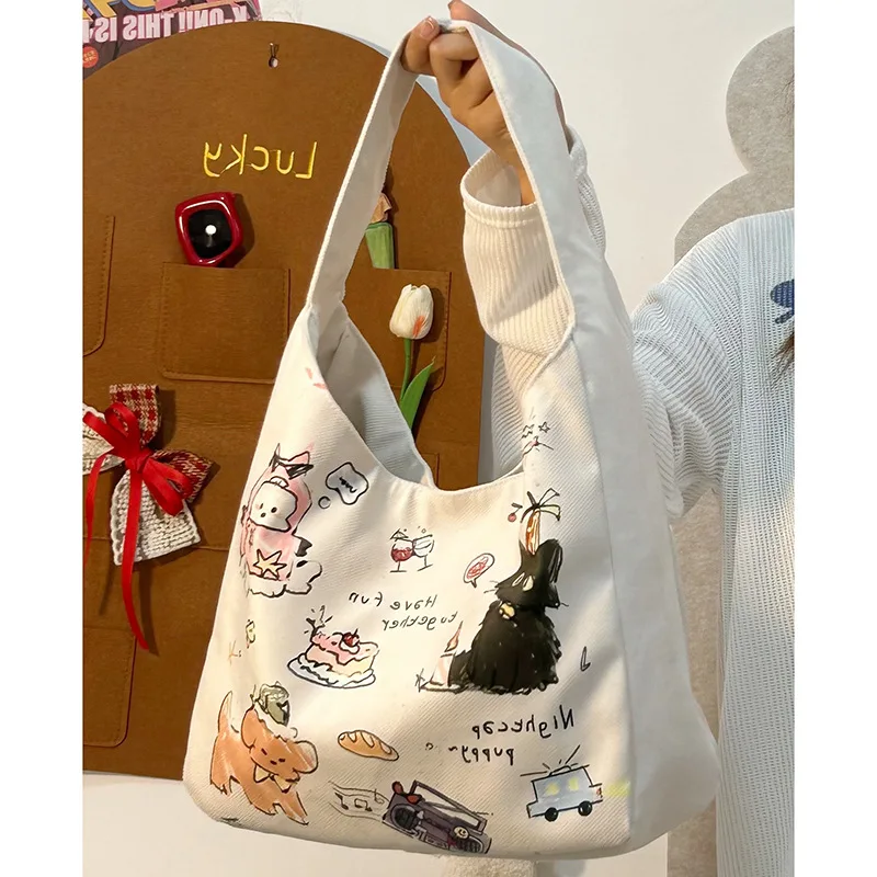 Coffee Cat Dog Cartoon Graffiti Shoulder Bag Versatile Large Capacity Canvas Bag Student Commuting Tote Bag Outdoor Women's Bag
Coffee Cat Dog Cartoon Graffiti Shoulder Bag Versatile Large Capacity Canvas Bag Student Commuting Tote Bag Outdoor Women's Bag