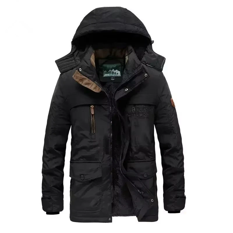 Outdoor Winter Parka Camping Removable Cap Warm Men's Coat Men's Multi-pocket Thickened Fleece-lined Cold-proof Padded Jacket
Outdoor Winter Parka Camping Removable Cap Warm Men's Coat Men's Multi-pocket Thickened Fleece-lined Cold-proof Padded Jacket